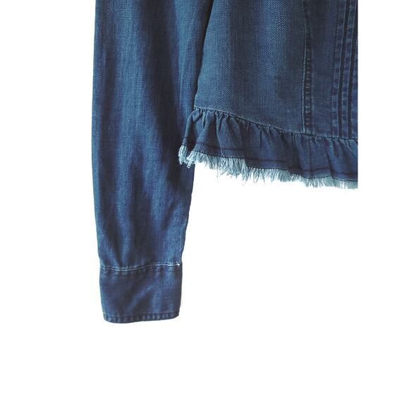 NEW Anthropologie Pilcro Slim Denim Button Down Top - Size 4 - Picture 9 of 10